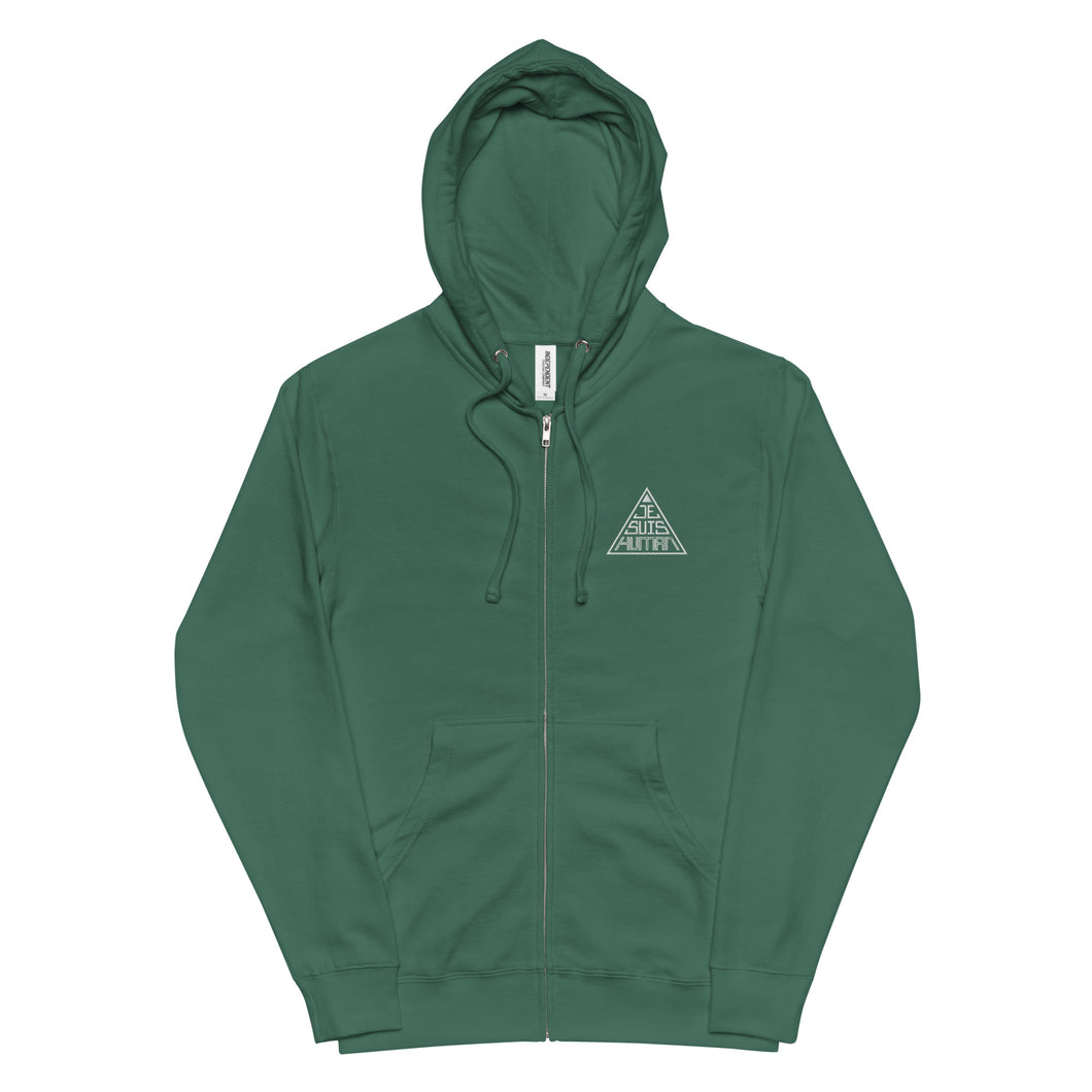 Unisex fleece zip up hoodie